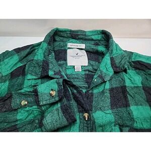 American Eagle Outfitters Womens Boyfriend Fit Long Sleeve Button Up Large Shirt